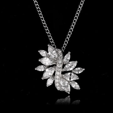 Capivating Flower Marquise Cut Cubic Zirconia Pendant - Best Online Prices by Jewellery Supermarket - The Jewellery Supermarket